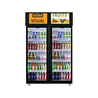 Réfrigérateur intelligent à double porte de grande capacité Intelligence artificielle Technologie visuelle Distributeurs automatiques Snacks Boissons Vente au détail SDK