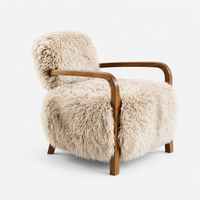 Fauteuil lounge Sherpa Mid-Century, fauteuil individuel pour salon, fauteuil d'appoint design pour la maison, fauteuil de détente