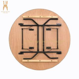Hot bán ván ép kim loại chân gấp bàn tròn tiệc nhà hàng ăn uống khách sạn bảng - Product Image 2