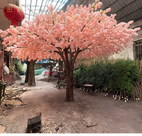 Pohon Sakura Plastik Buatan Guangsheng untuk Dekorasi Pernikahan, Hiasan Gantung Plafon, Dekorasi Hotel, Mal, dan Tahun Baru