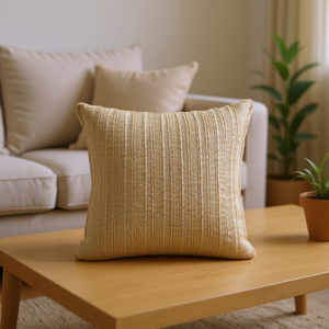 Cojín Decorativo Cuadrado de 18 x 18 Pulgadas, Tejido de Paja Simulada, Estilo Minimalista para Cama, Sofá, Patio - Product Image 2