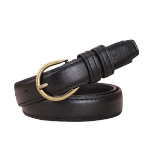 Женский тонкий кожаный ремень с пряжкой в стиле ретро - Product Image 1