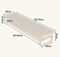 Support de moniteur à tiroir en maille extractible, rehausseur d'écran multi-niveaux, rangement de bureau, support d'écran d'ordinateur, organisateur de bureau pour ordinateur portable, maison et bureau