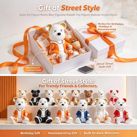 Figurine d'art ours 17 cm, en résine, peinte à la main, Kawaii, pour étagère, meuble TV, cadeau d'anniversaire