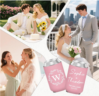 Refroidisseurs de canettes personnalisés en néoprène pour mariage, avec monogramme, pour cadeaux de mariage, cadeaux de fête, isolation des boissons