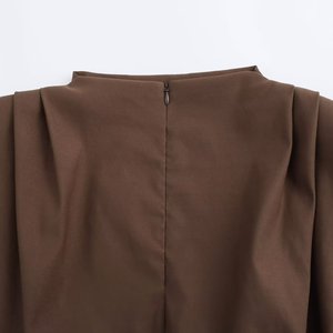 Osisa 2025 Verano Europeo Americano Nueva <span class=keywords><strong>Camiseta</strong></span> de Moda de Color Sólido con Hombros Fruncidos y Acolchados Sin Mangas Corta Transpirable para Mujer - Product Image 6