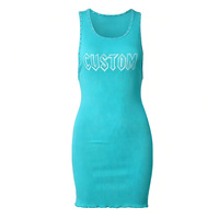 Robe mini moulante sans manches OEM multicolore en strass pour soirée, usage quotidien, personnalisable, décontractée