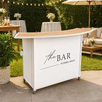 Bar pliable en aluminium pour événements, 47,75 * 19,5 * 42,75 pouces, armoire de bar portable, station de barman mobile avec plateau supérieur et intermédiaire