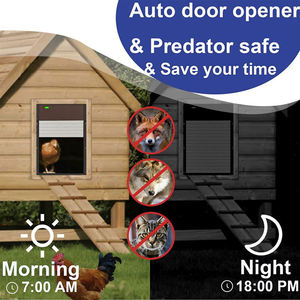 AromaNano Ouvre-porte de <span class=keywords><strong>poulailler</strong></span> en acier inoxydable à énergie solaire avec contrôle par application, minuterie et capteur de lumière, <span class=keywords><strong>fermeture</strong></span> par bouton - Product Image 2
