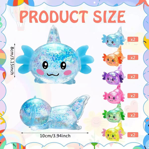 Jouet à presser en TPR Maltose, en forme d'axolotl coloré, en matériau TPR souple, cadeau anti-stress pour enfants, stimulant d'humeur pour les journées chargées - Product Image 1