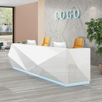 Pierre acrylique blanche spa salon de beauté réception bureau hôtel réception comptoir avec lumière led pour taille personnalisée