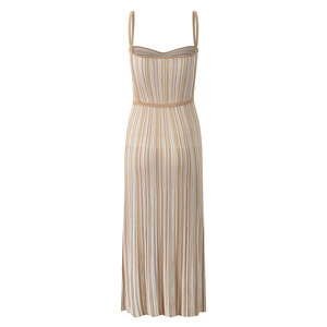 Nuovo Stile Abito Lungo in <span class=keywords><strong>Maglia</strong></span> con Contrasto di Colore, Elegante, Senza Maniche, Traspirante, Silhouette Dritta in Viscosa - Product Image 2