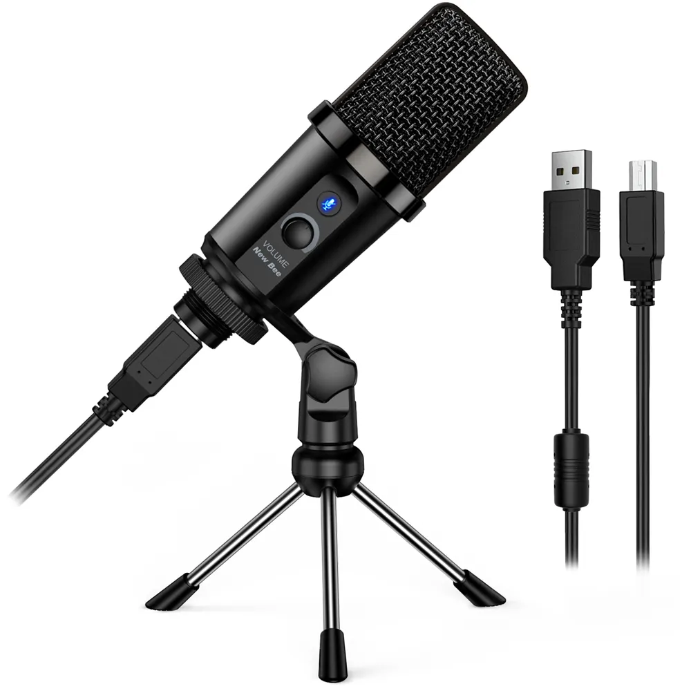 New Bee Cheapest Cable Condenser USB Cardioid Dynamic Microphone with Stand for Android Smartphone Guitar Children