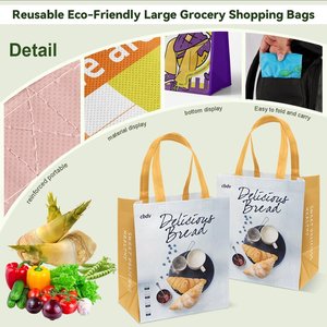 Biểu tượng tùy chỉnh kích thước bán buôn thân thiện với môi có thể tái chế có thể gập lại mua sắm Tote không dệt Túi - Product Image 5
