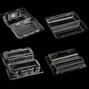 Bán buôn dùng một lần để đi 10 12 inch rõ ràng nhựa PET Bánh sô cô la container với nắp - Product Image 2