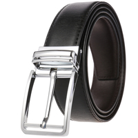 Ceinture en cuir de vachette véritable pour homme, personnalisable avec logo, vente en gros d'usine, boucle rotative réversible