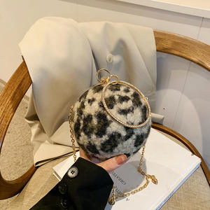 Mini petit sac femmes 2024 hiver nouveau léopard chaîne femmes sac à bandoulière balle ronde sac - Product Image 1