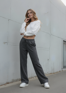 <span class=keywords><strong>Pantalon</strong></span> de survêtement taille haute cordon de serrage femmes pantalons de survêtement poches latérales obliques <span class=keywords><strong>pantalon</strong></span> à jambes larges <span class=keywords><strong>pantalon</strong></span> décontracté poids lourd pour l'hiver - Product Image 3