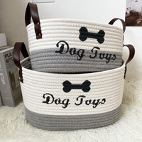 GREENSIDE 1 pièce Cartoon Rectangulaire Snack Toy Panier de rangement Chat Chien Fournitures pour animaux de compagnie Organisateur ménager pour vêtements sales Maison