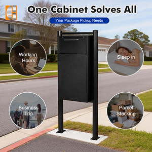 자립형 금속 우편함: 대형 야외 우체통, 잠금장치 및 스틸 택배 드롭 박스로 안전한 우편물 배송 - Product Image 2