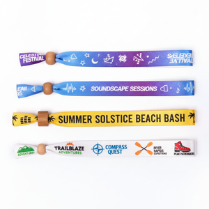 Pulsera de Tela de Poliéster Tejida Personalizada de Alta Calidad con Cierre Deslizante de Botón de Plástico para Festivales y Eventos Deportivos - Product Image 4