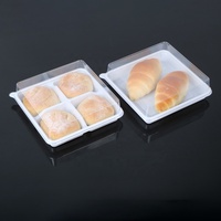 Boîte en plastique pour gâteau tiramisu, plateau PET simple/4 compartiments avec couvercle de 3,5 cm/5 cm |   Contenant jetable pour mousse, macaron, pouding