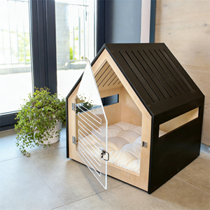 Cama creativa para gatos de madera, moderna y sencilla, con puerta de cristal, caseta para mascotas, caseta para perros de uso doméstico - Product Image 4