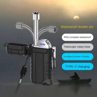 Briquet plasma à double arc, rechargeable par USB de type C, coupe-vent, étanche, électrique, sans flamme, logo personnalisé pour la survie et le camping