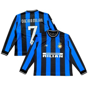 เสื้อเจอร์ซีย์ฟุตบอลแขนยาวแบบถัก ออกแบบโลโก้เองได้ คอกลม ผ้าตาข่าย สำหรับผู้ชาย - Product Image 1