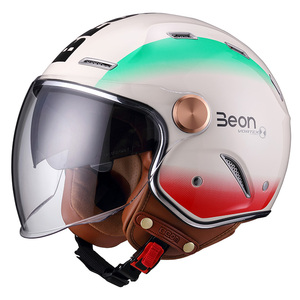 Pour BEON B122 unisexe Vintage Style classique casques pilotes Double visières visage ouvert ABS accessoires <span class=keywords><strong>de</strong></span> moto à la mode nouvelle boîte - Product Image 2