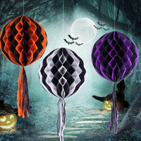 Bola de papel de nido de abeja, Bola de farol hecha a mano, decoración colgante para decoración de Halloween, suministros