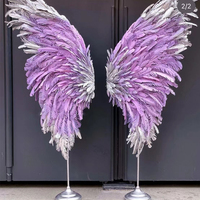 Grande ailes de plumes d'ange géant avec base pour décoration de mariage, décoration murale de fond, personnalisation d'usine