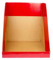 Boîte d'affichage en carton ondulé pliable et recyclable avec impression quadrichromique, options de couleur personnalisées