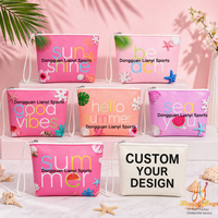 Pochette de maquillage personnalisée pour l'été avec fermeture éclair, idéale pour les voyages et les articles de toilette quotidiens, avec logo OEM/ODM
