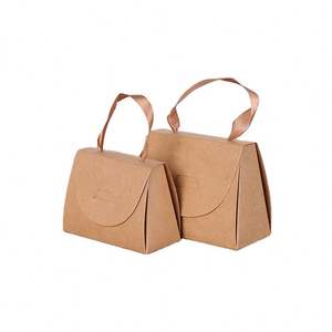 Sacs en papier pour vêtements réutilisables, écologiques, durables, marron, avec personnage de dessin animé KM - Product Image 1