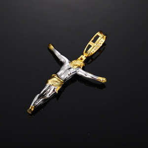 Gioielli Hip Hop Fealux, <span class=keywords><strong>Ciondolo</strong></span> Crocifissione Gesù in <span class=keywords><strong>Argento</strong></span> Sterling 925 con Diamante Moissanite VVS Bicolore per <span class=keywords><strong>Uomo</strong></span> - Product Image 4