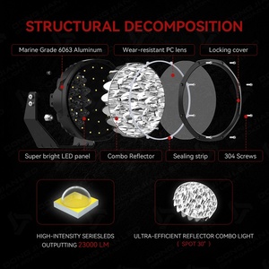 Phare antibrouillard LED super lumineux 12V <span class=keywords><strong>blanc</strong></span> de 9 pouces pour voiture Jeep camion 4X4 lumière auxiliaire de tache de conduite tout-terrain - Product Image 3