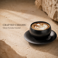 Mug à café en céramique d'inspiration nordique pour la commercialisation en caféterie, équipement de café pour les acheteurs en gros mondiaux, vente en gros