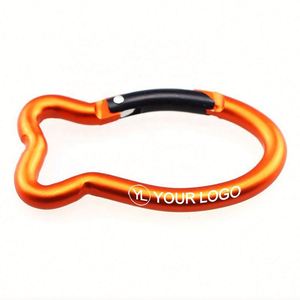Premium <b>Custom</b> LOGO Laser Engraved Goldfish Design Heavy Duty Aluminum Alloy Sports Outdoor Use <b>Key</b> <b>Ring</b> Spring Snap Carabiner - Product Image 1