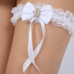 Fábrica arco encaje pierna cinturón Floral Bowknot fiesta Cosplay Lolita niñas elástico muslo anillo nupcial boda pierna Liga Decoración - Product Image 4