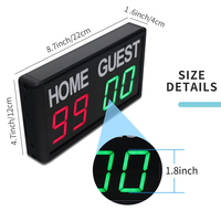 Papan Skor LED Ganxin, Papan Skor Digital Portabel Mini Elektronik untuk Bola Basket, Sepak Bola Meja, dan Cornhole Indoor