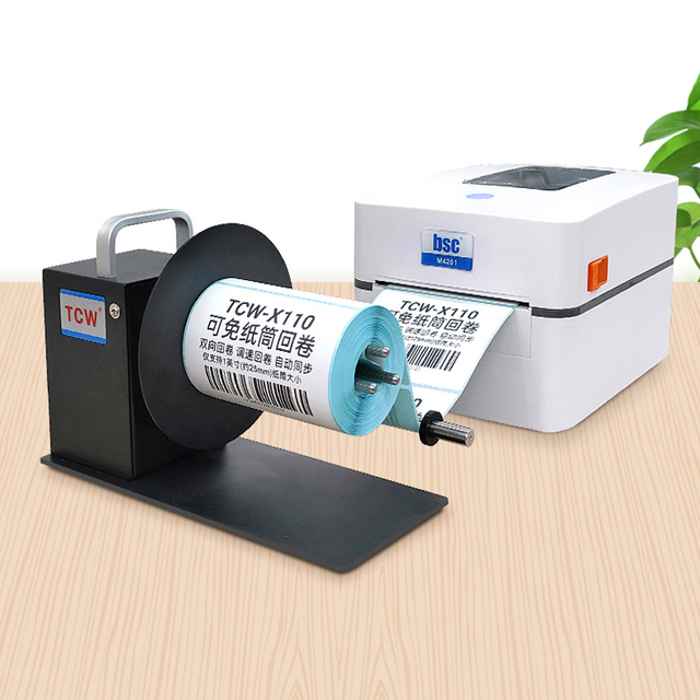 Bi-directional Label Rewinder Barcode Label Rolling Machine Speed Adjustable