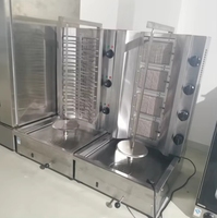 Machine à rôtir poulet au gaz verticale / Kebab vertical en acier inoxydable multi-épingles, chauffage uniforme, qualité alimentaire, facile à nettoyer