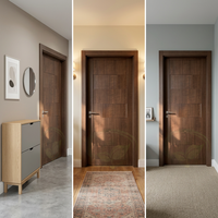Porte intérieure moderne en WPC imitation bois, écologique, insonorisée, panneau imperméable, taille personnalisée, porte en PVC, pour résidence et hôtel