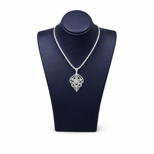 Custom Blue PU Leather Necklace Ring Jewellery Display Props Luxury <b>Jewelry</b> Display Stand Set - Product Image 5