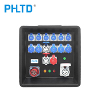 PHLTD boîte de Distribution d'alimentation meilleure vente extérieure noir plastiques étanche éclairage de scène boîte de prise distro boîte portable