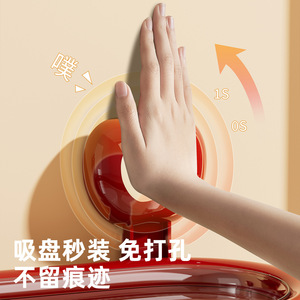 Boîte à mouchoirs murale à ventouse, circulaire, sans perçage, étanche, pour étagère supérieure de toilettes - Product Image 1