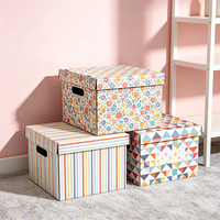 Boîte de rangement ondulée durable TongKun avec couvercle, pour classification de documents de bureau, conteneur mobile de stockage et de manutention