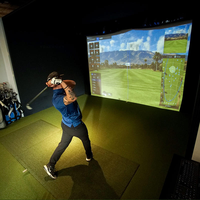 Simulateur de golf virtuel intérieur/extérieur 10x9 pieds avec structure en aluminium et écran HD double couche résistant aux impacts pour la maison