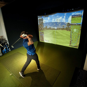 <span class=keywords><strong>Simulateur</strong></span> <span class=keywords><strong>de</strong></span> <span class=keywords><strong>golf</strong></span> virtuel intérieur/extérieur 10x9 pieds avec structure en aluminium et écran HD double couche résistant aux impacts pour la maison - Product Image 4